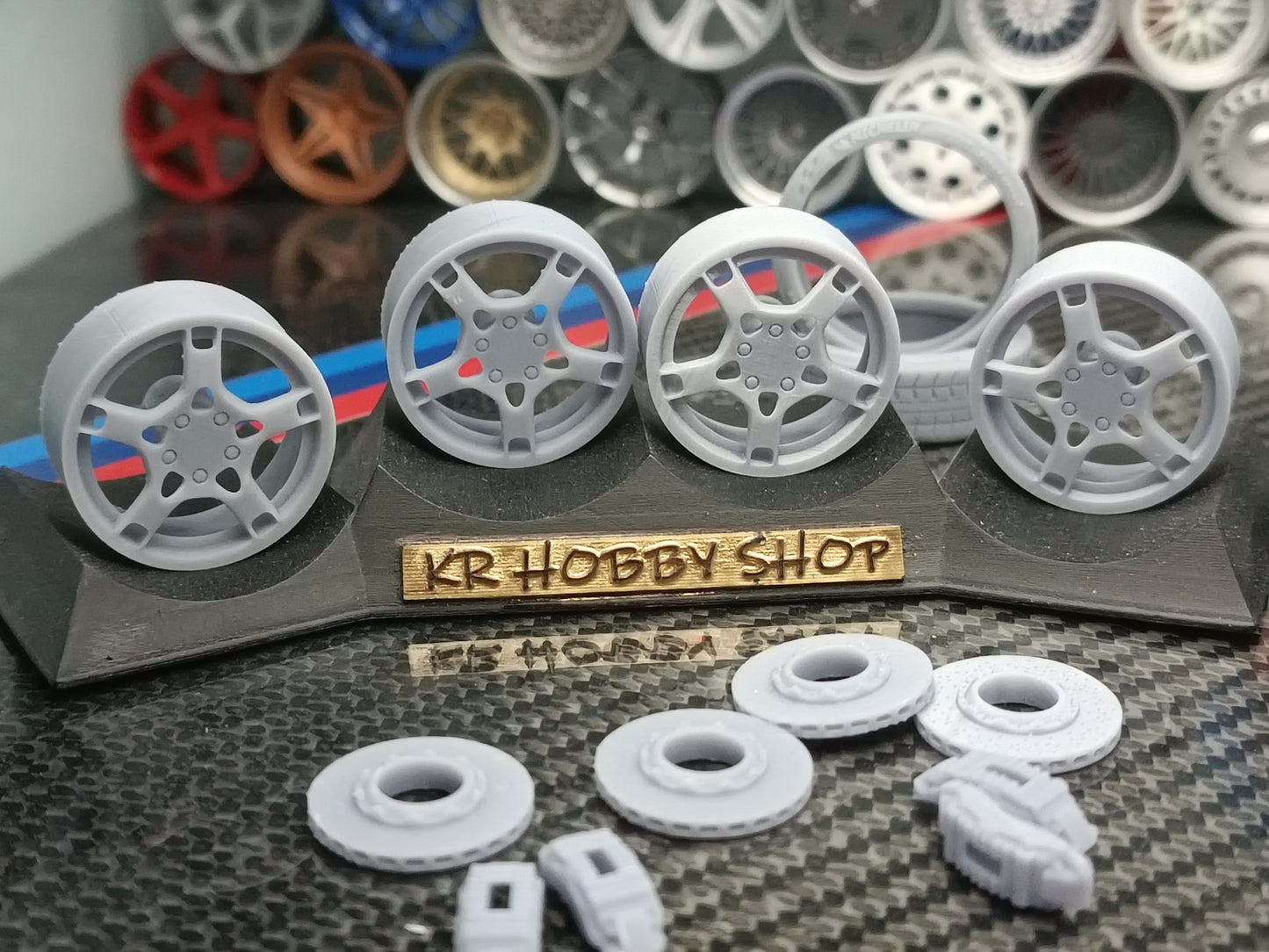Porsche Carrera 997 rims 1/18 with MICHELIN tyres and brake system