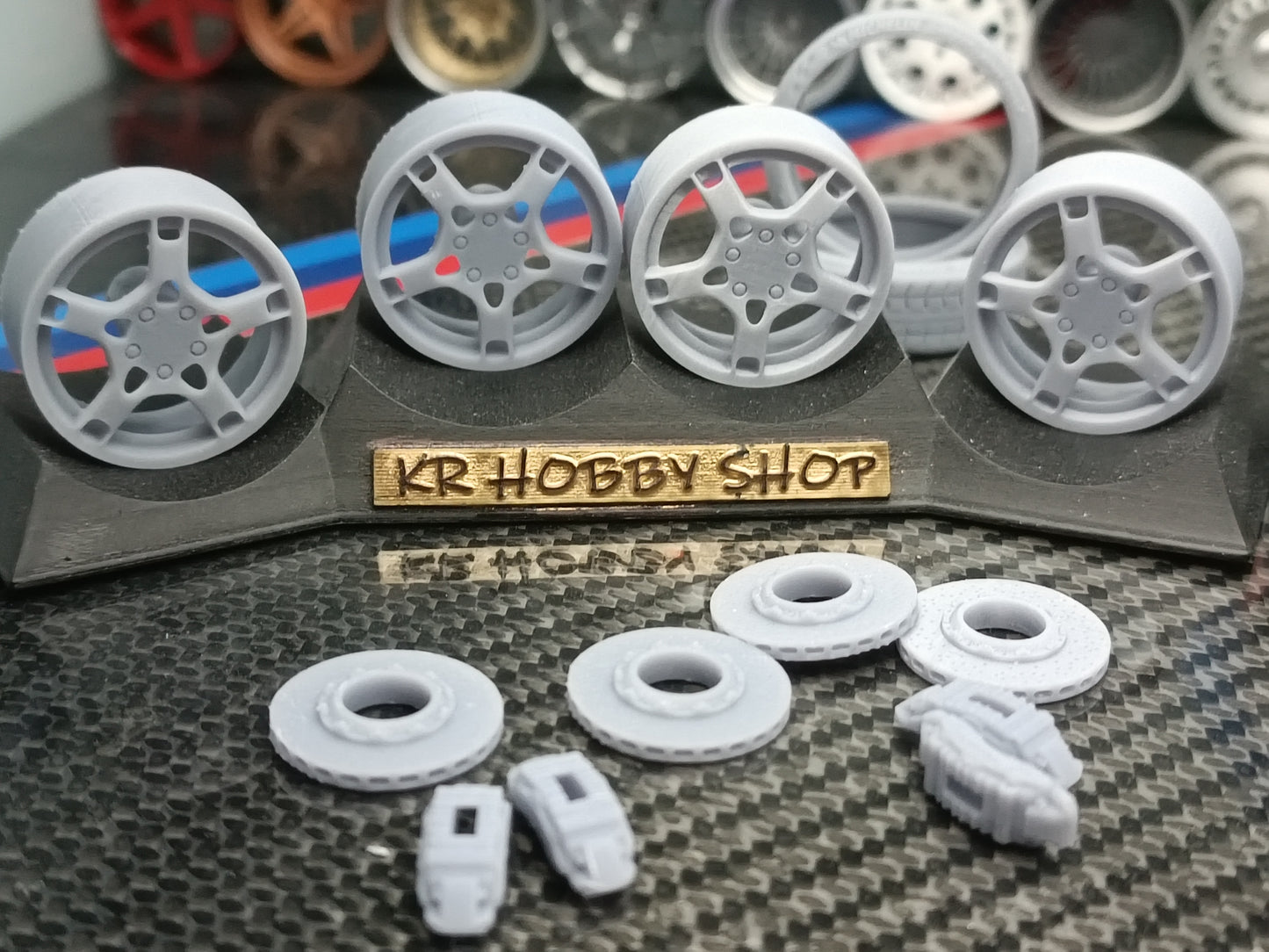 Porsche Carrera 997 rims 1/18 with MICHELIN tyres and brake system